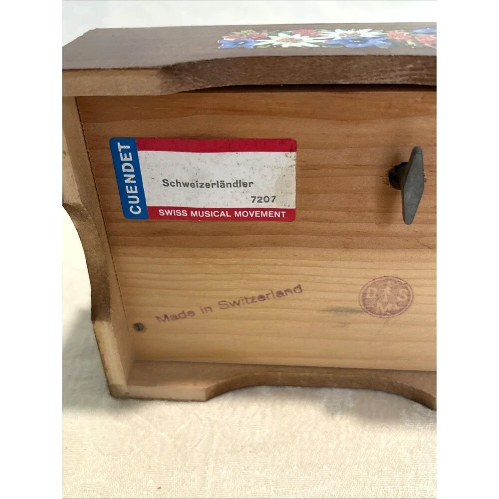 Vintage Cuendet Swiss Chalet Wooden Music Box - AS-IS / Repair Project